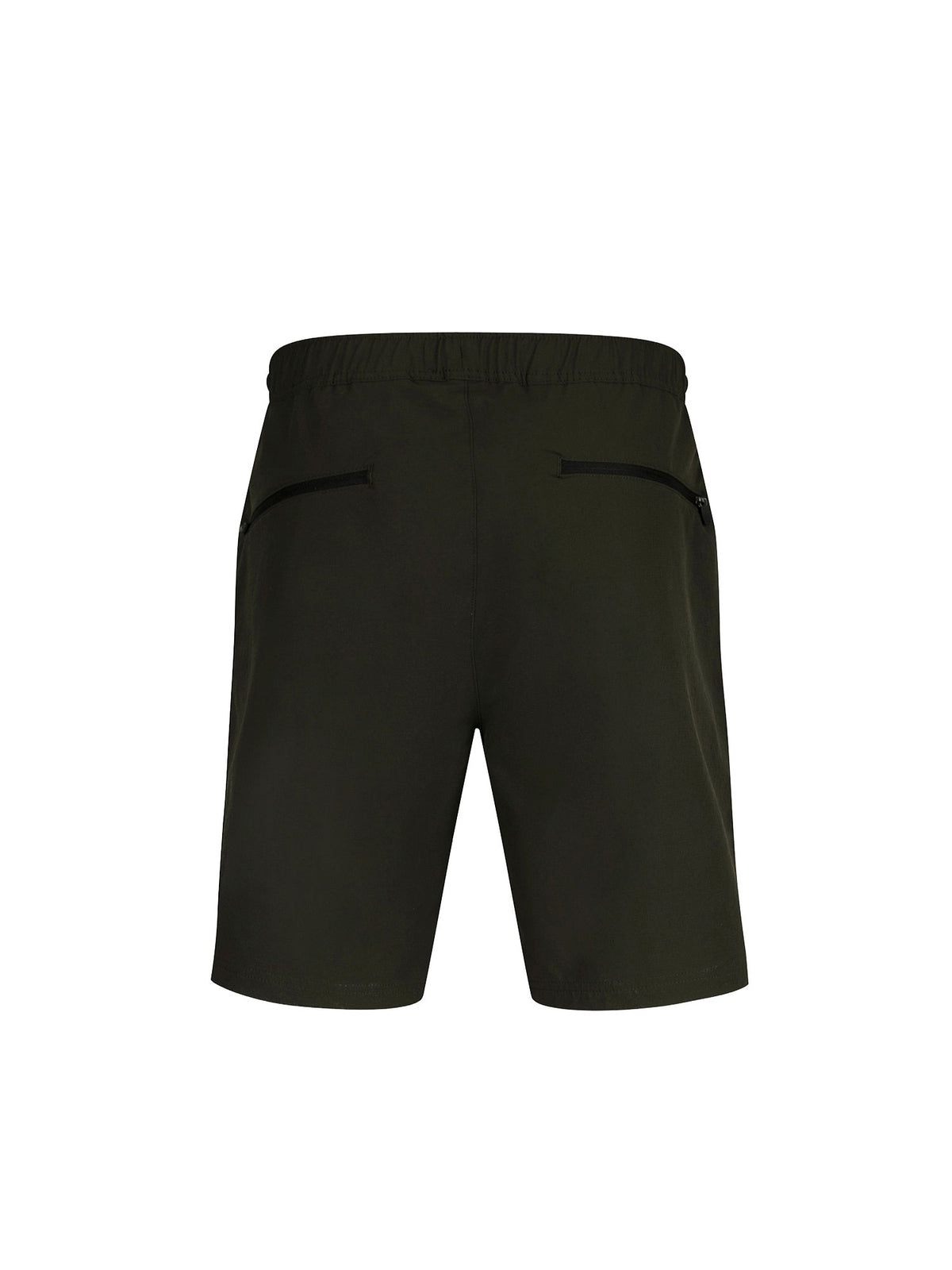 Men's green shorts with drawstring waistband.