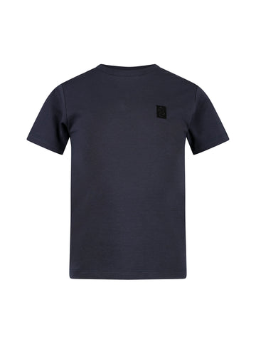 Boy's grey t-shirt with crew neck, front view