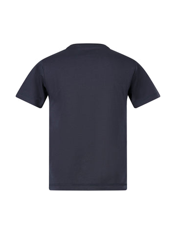 Boy's grey t-shirt with crew neck, back view