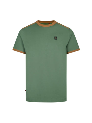 Twinger Contrast Piping Ringer T-Shirt - Green