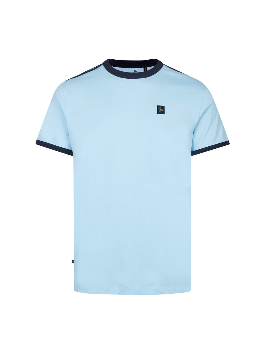 Men's Blue Ringer Contrast Piping T-Shirt | Twinger | Luke 1977 – Luke1977
