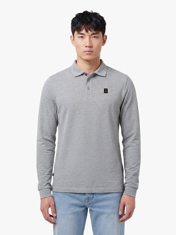 Williams 2500 Cotton Piqué Long Sleeve Polo Shirt - Marl Grey