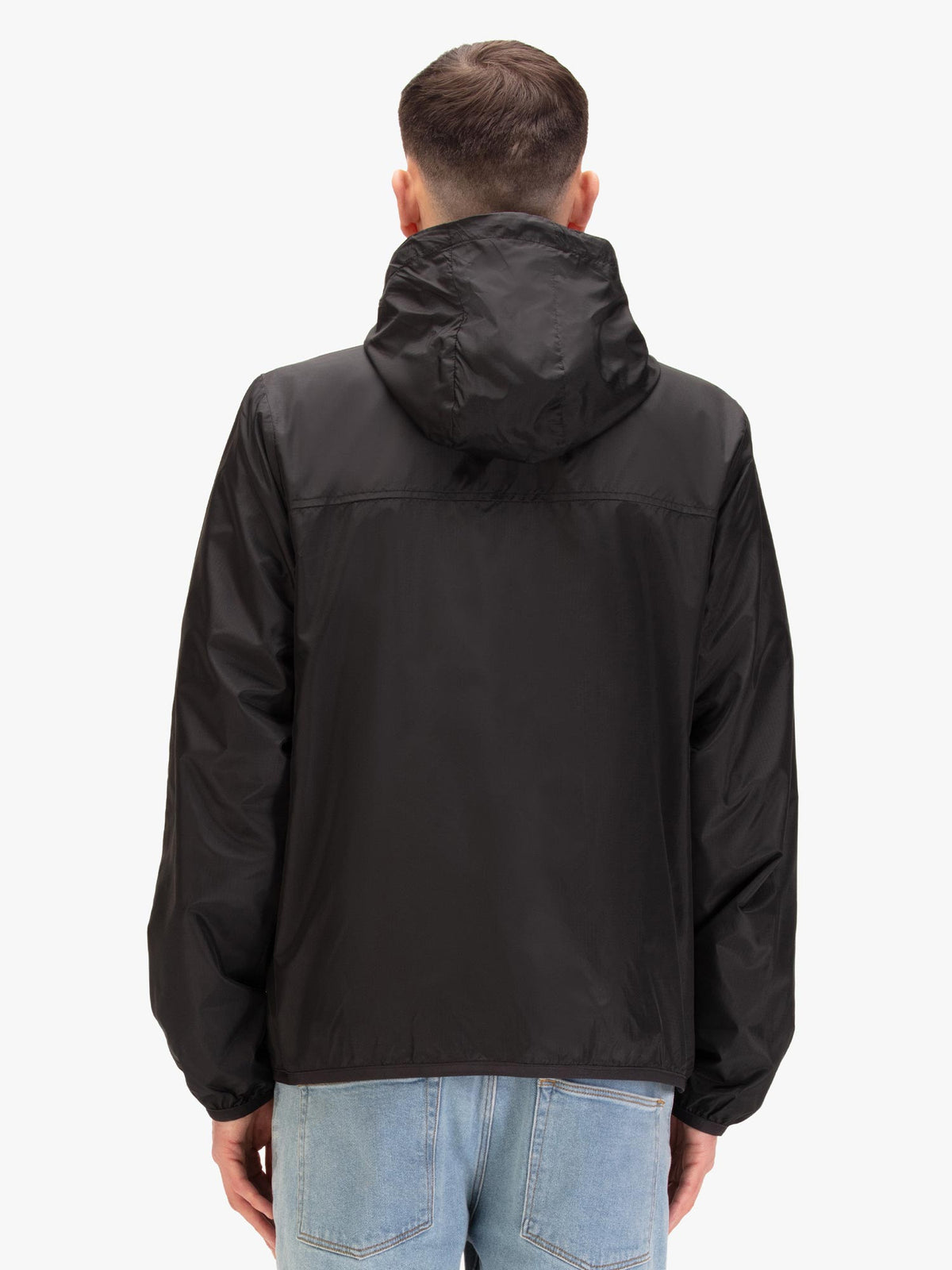 Men's black jacket with zip-up front, detail view 1