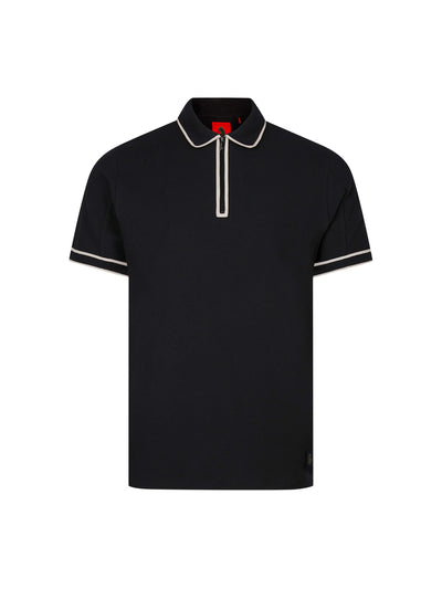 VESUVIUS ZIP NECK WAFFLE POLO