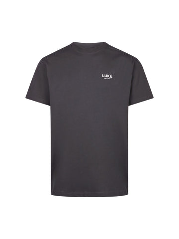 Men's relaxed-fit grey t-shirt with crew neck and short sleeves, front view