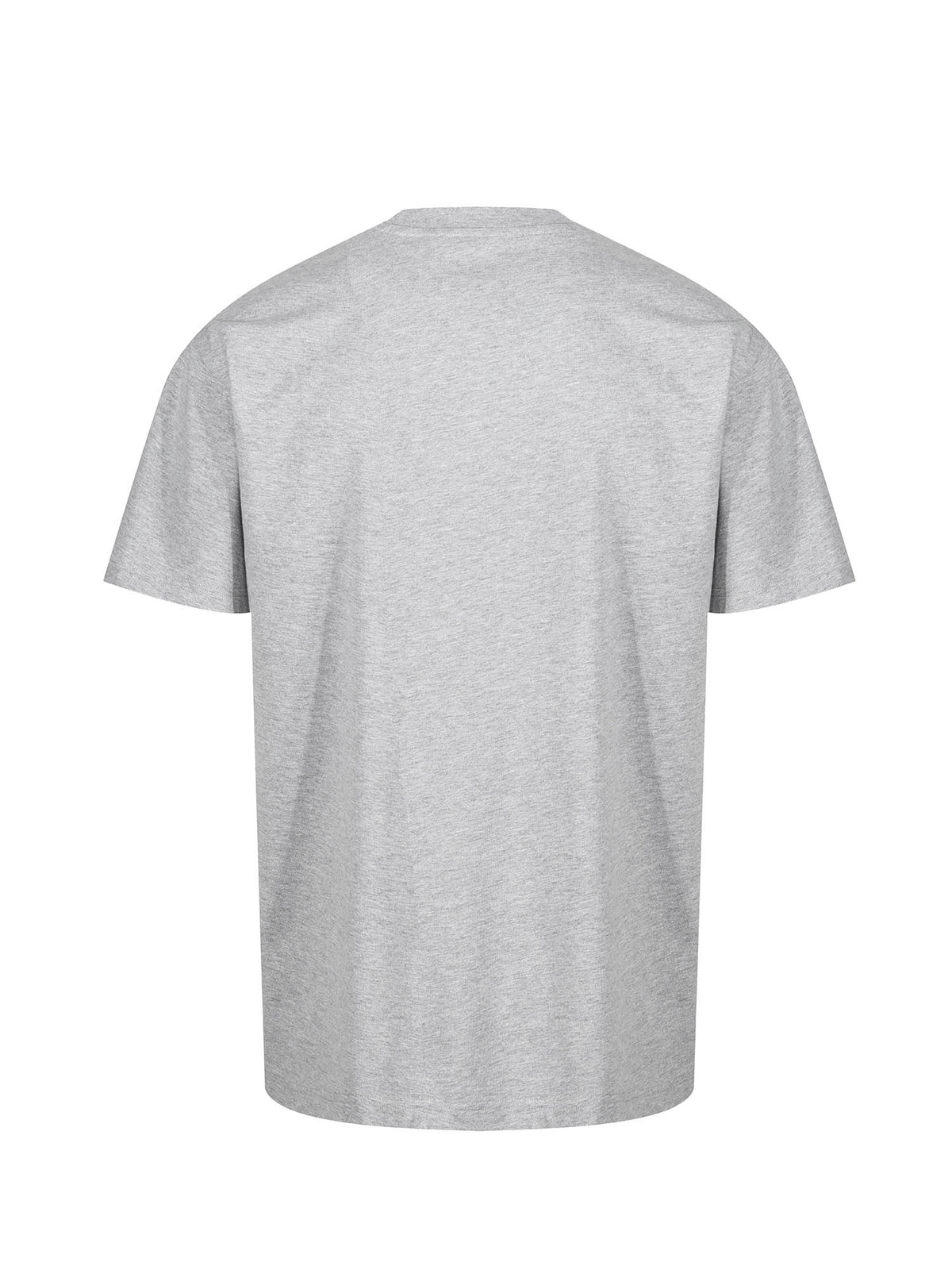 Men's relaxed-fit grey t-shirt with crew neck and short sleeves - back view.