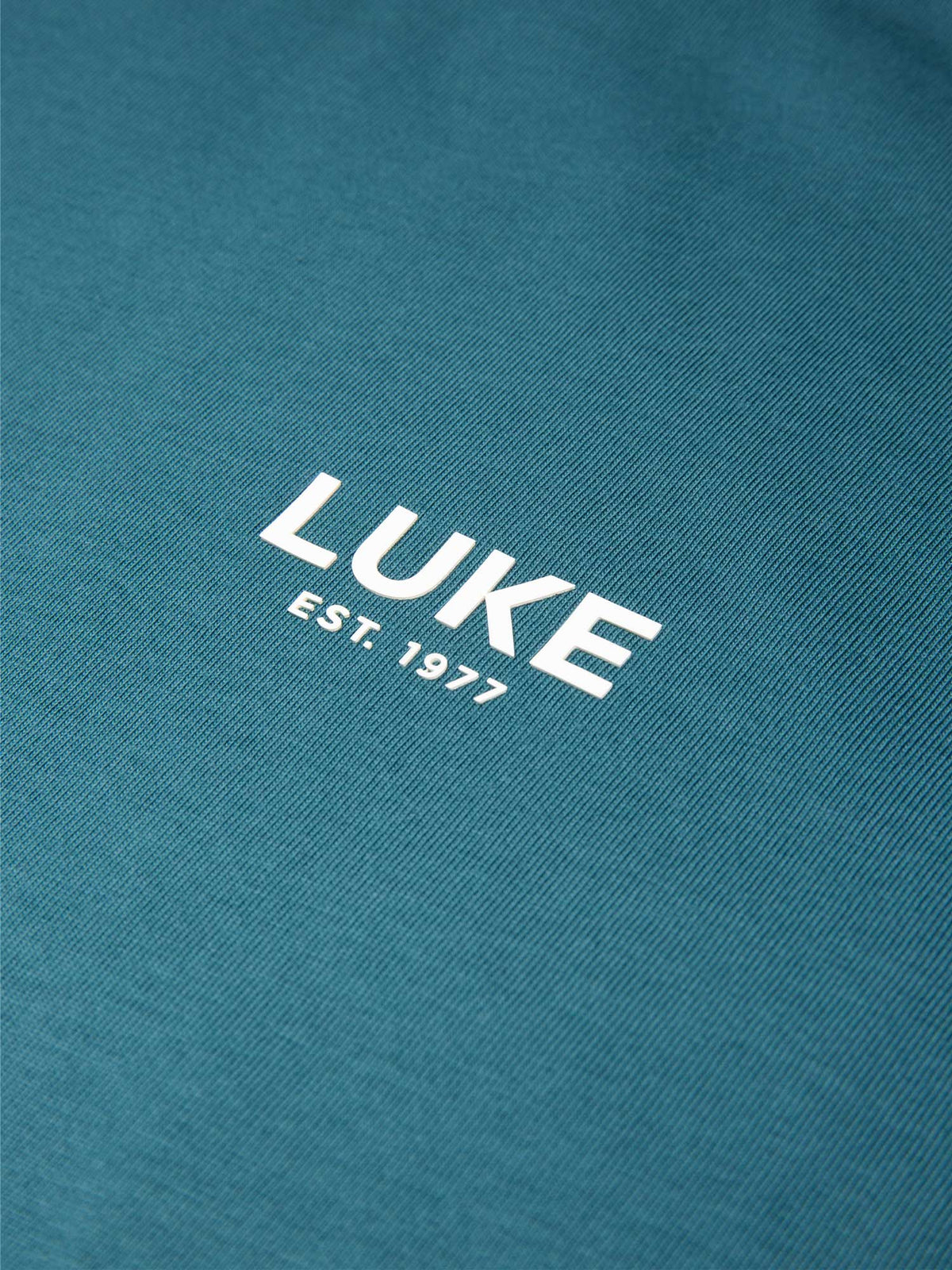 Men's relaxed-fit blue t-shirt with crew neck and short sleeves, detail view 2