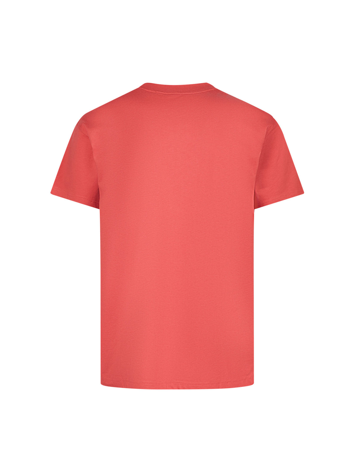 Men's relaxed-fit red t-shirt with crew neck and short sleeves, back view