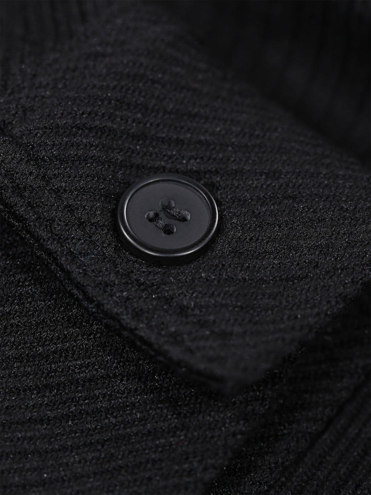 Men's black shirt with button-up front.