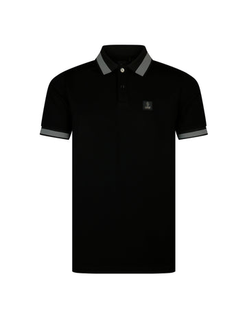 Makati Cotton Pique Polo Shirt - Black/Silver