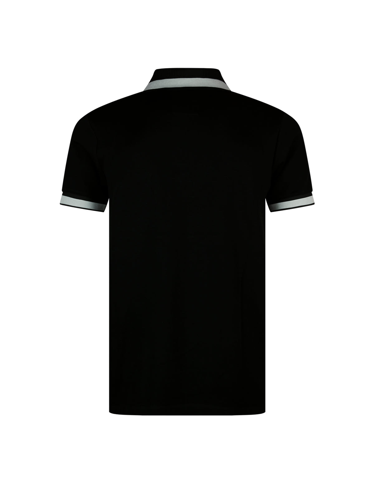 Makati Cotton Pique Polo Shirt - Black/Silver
