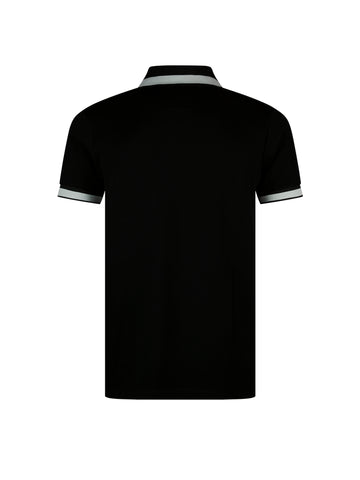 Makati Cotton Pique Polo Shirt - Black/Silver