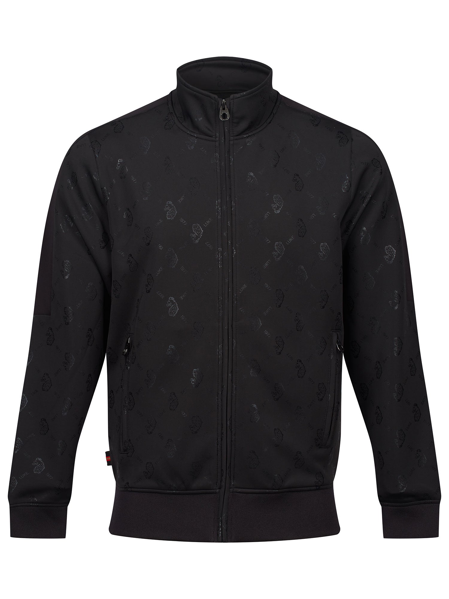 RONALDO OVER PRINT ZIP FUNNEL NECK SWEATSHIRT