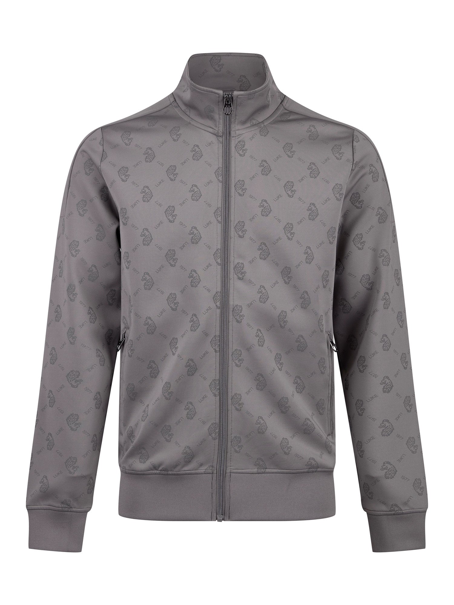 RONALDO OVERPRINT ZIP FUNNEL NECK SWEAT