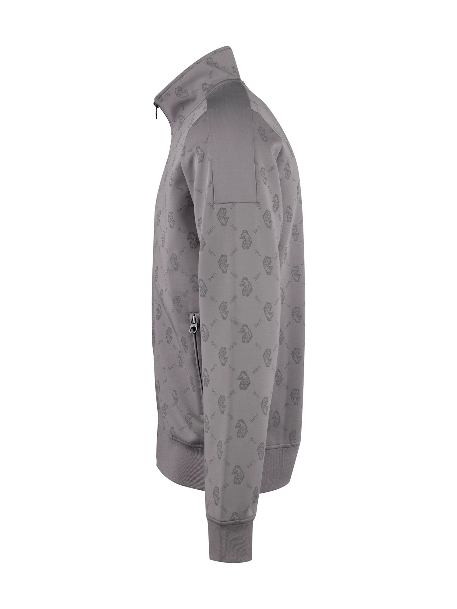 RONALDO OVERPRINT ZIP FUNNEL NECK SWEAT