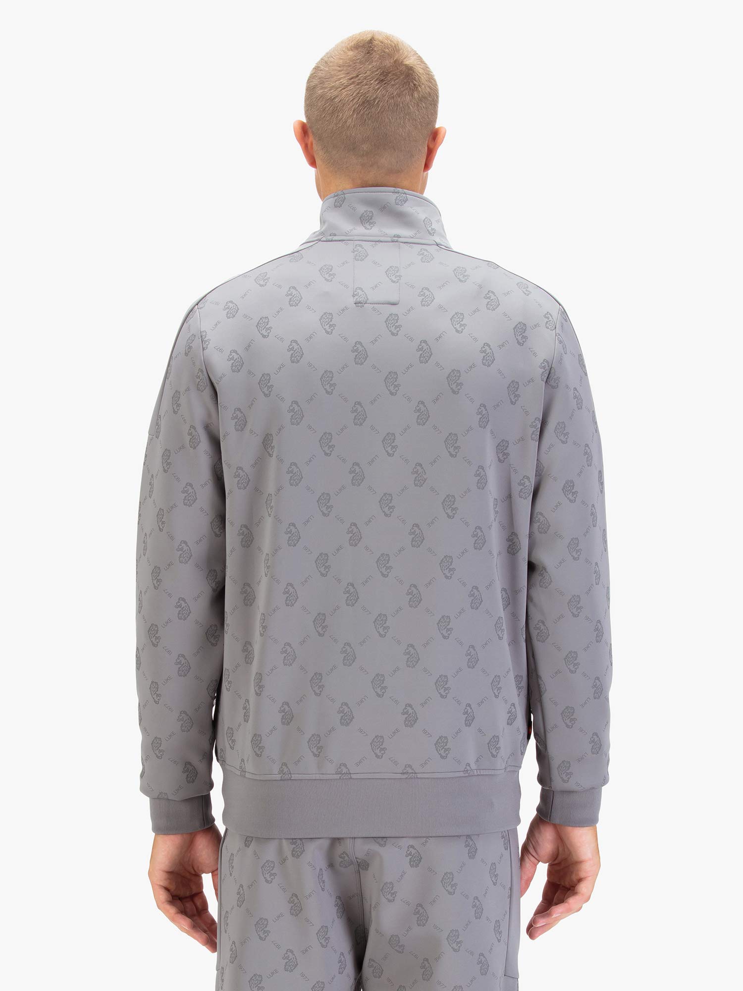 RONALDO OVERPRINT ZIP FUNNEL NECK SWEAT