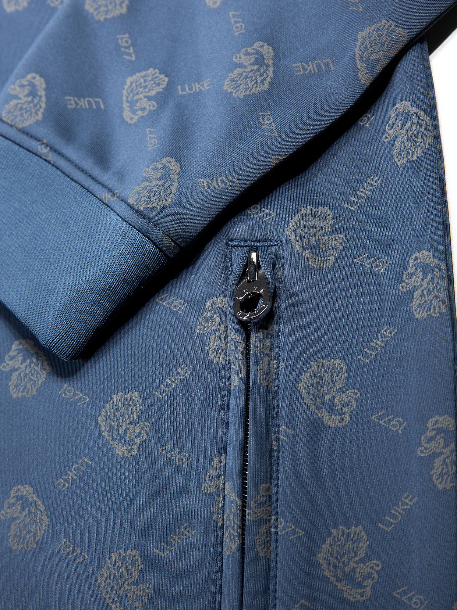 RONALDO OVERPRINT ZIP FUNNEL NECK SWEAT