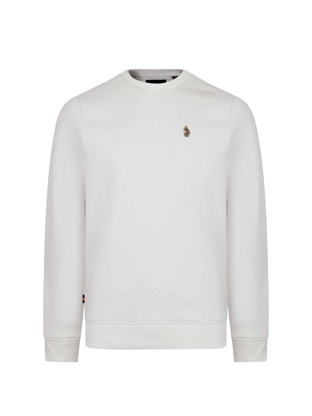 Men's grey sweatshirt with crew neck, front view