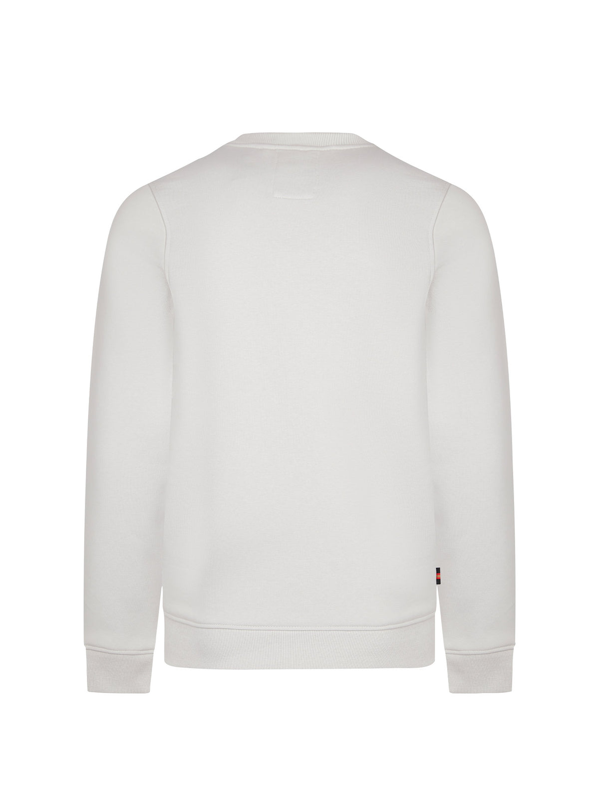 Men's grey sweatshirt with crew neck, side view