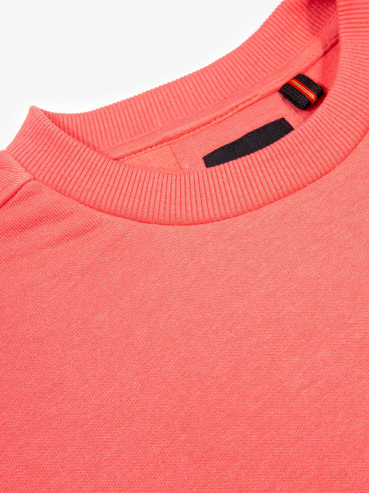 Men's red sweatshirt with crew neck, detail view 2