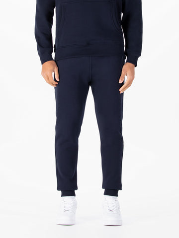 Men's navy joggers.