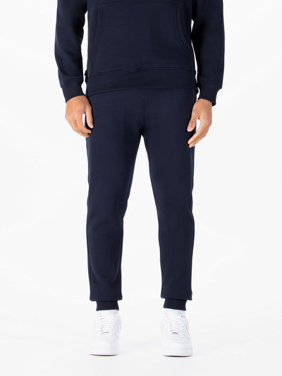 Men's navy joggers.