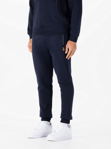 Men's navy joggers.