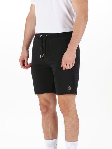 Men's black shorts with drawstring waistband.