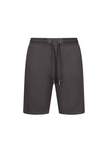 Men's grey shorts with drawstring waistband.