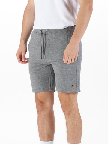 Men's grey shorts with drawstring waistband.