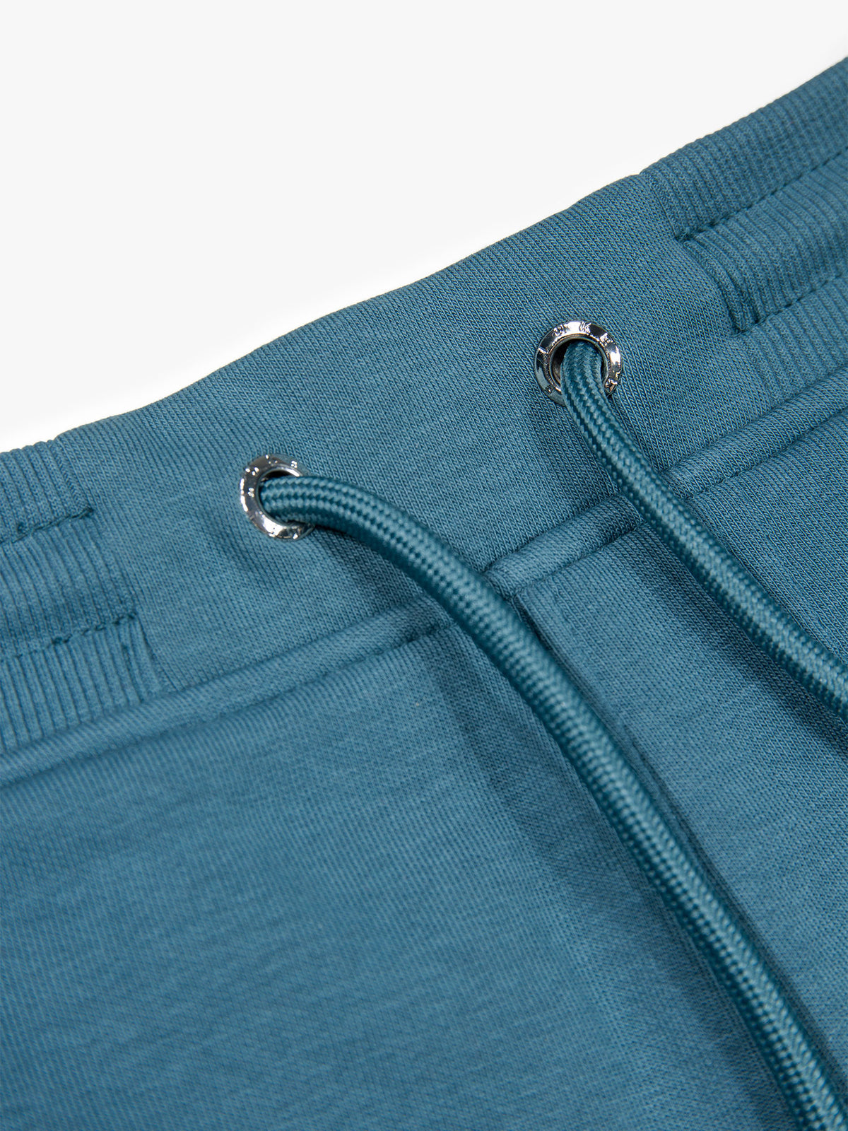 Men's blue shorts with drawstring waistband, detail view 1
