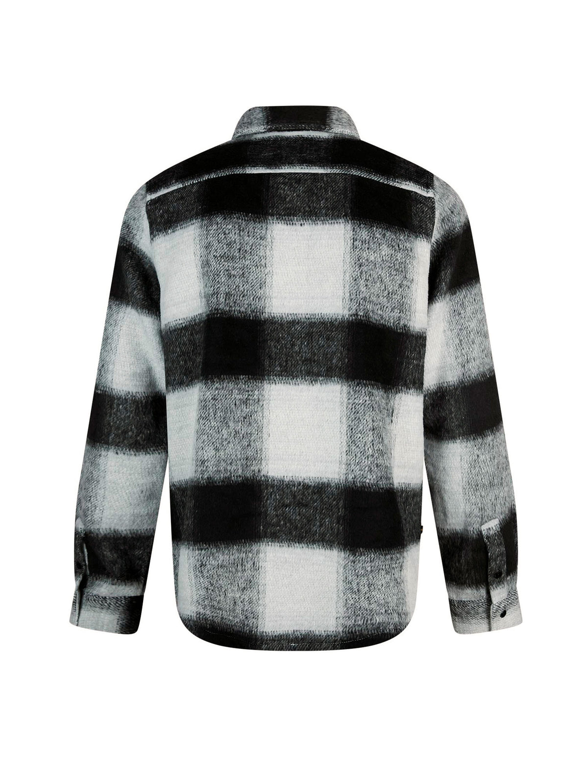 Back of charcoal check LUKE 1977 Ettrick soft brushed overshirt