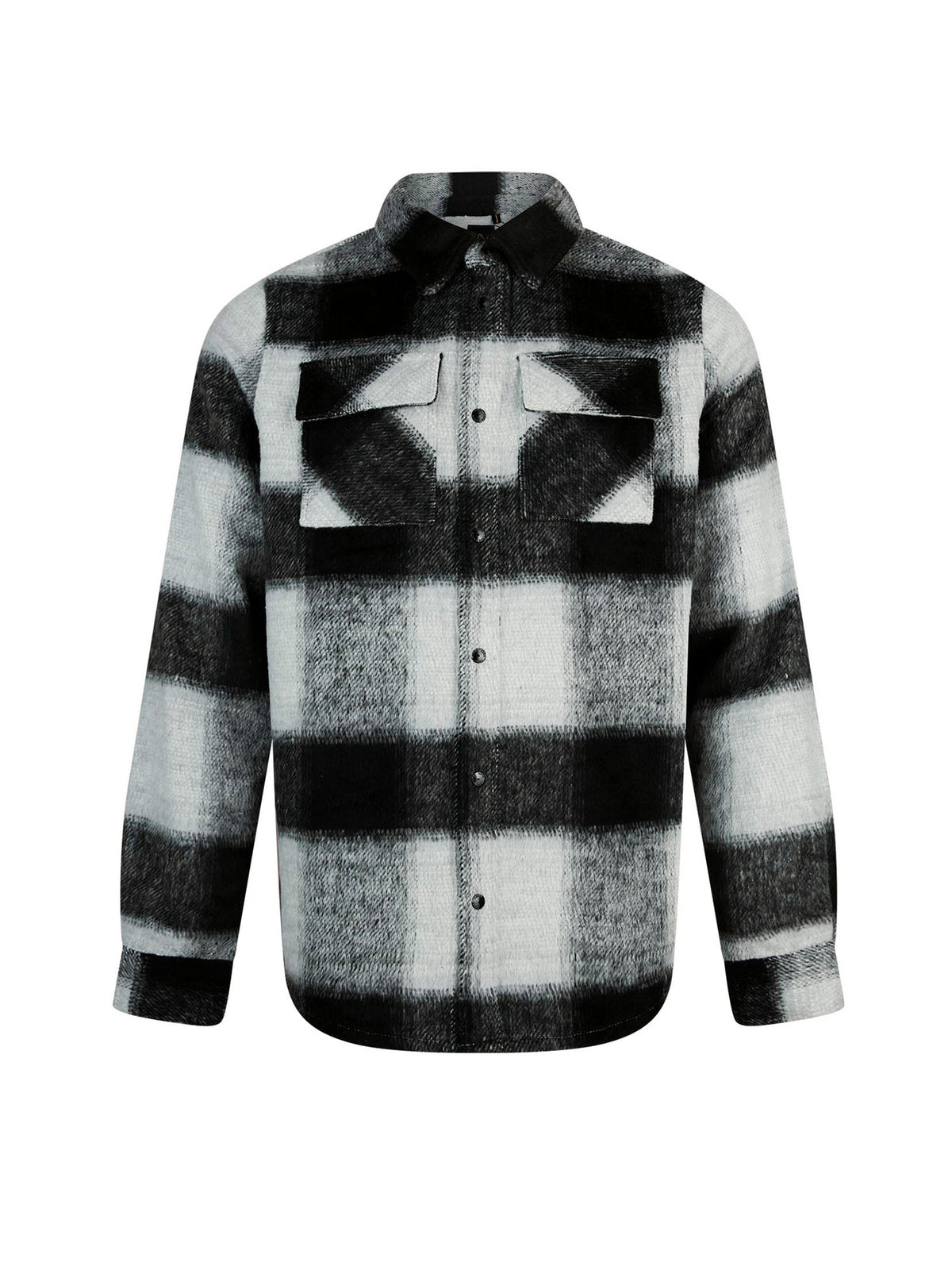 LUKE 1977 Ettrick men's soft brushed overshirt in charcoal check