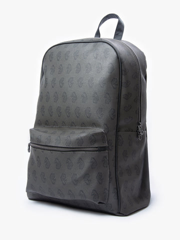 LUKE 1977 Maguire lion head overprint backpack, angled side view