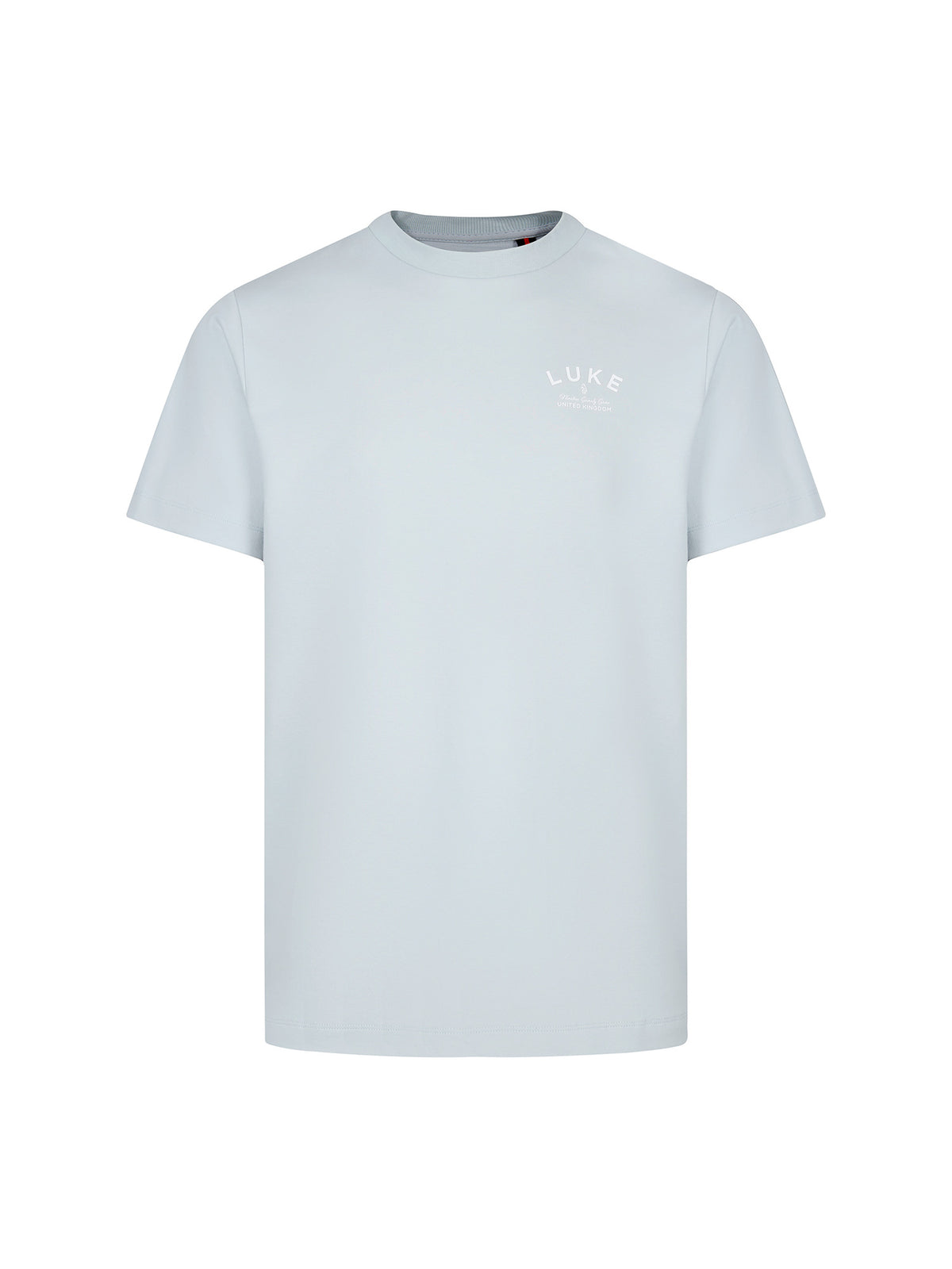 Men's relaxed-fit blue t-shirt with crew neck and short sleeves, front view