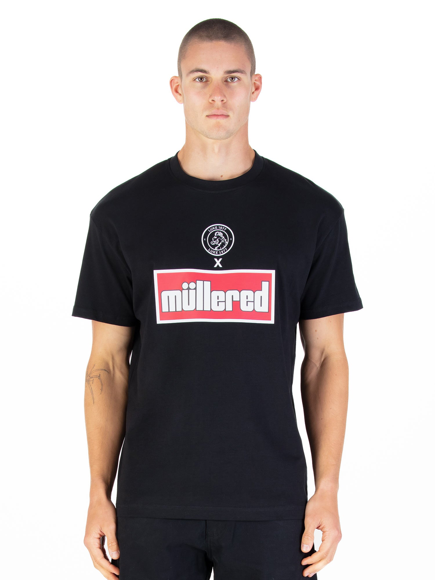 MULLERED DUAL PRINTED T-SHIRT