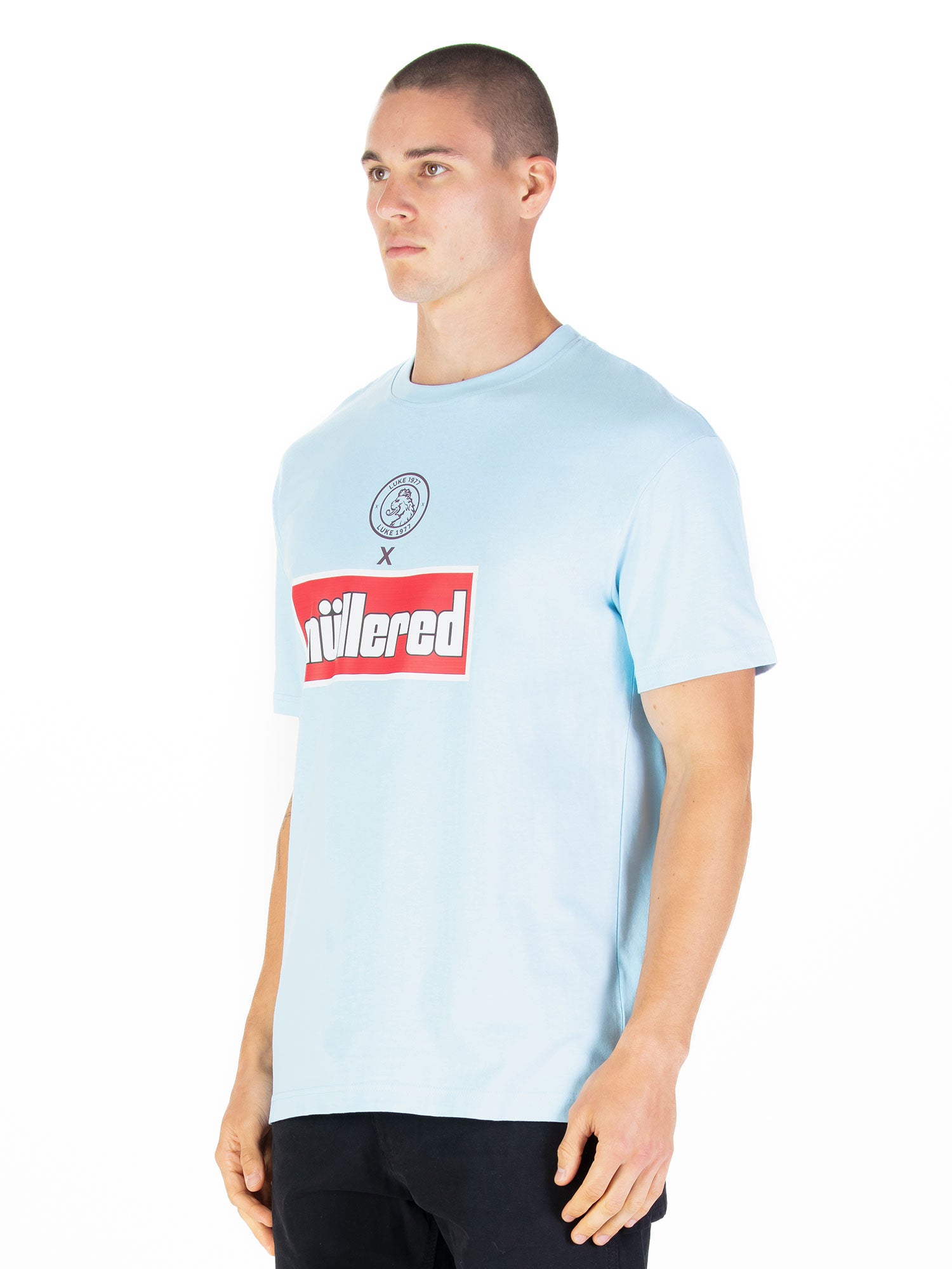 MULLERED DUAL PRINTED T-SHIRT