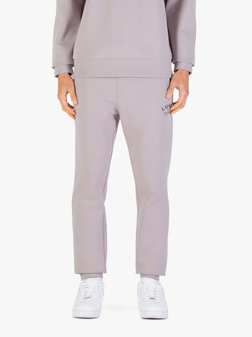 Men's grey joggers with drawstring waistband.