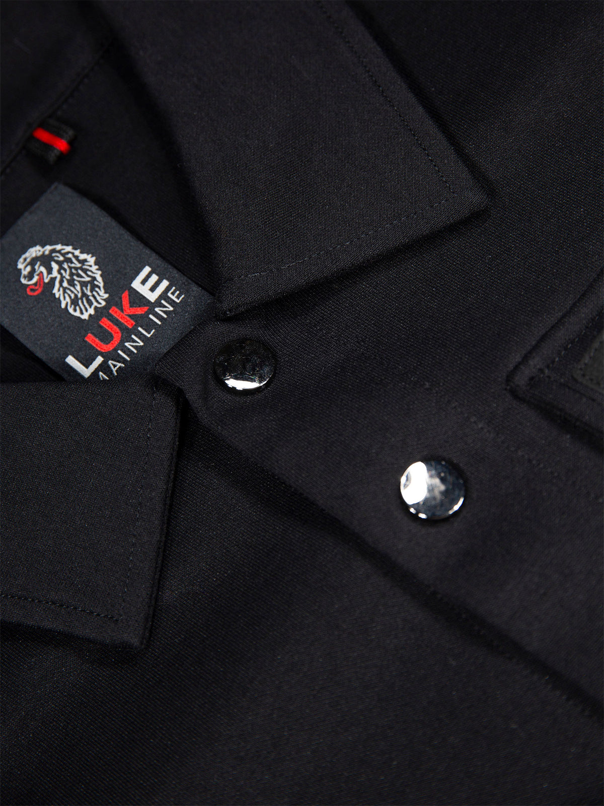Men's black shirt with button-up front.