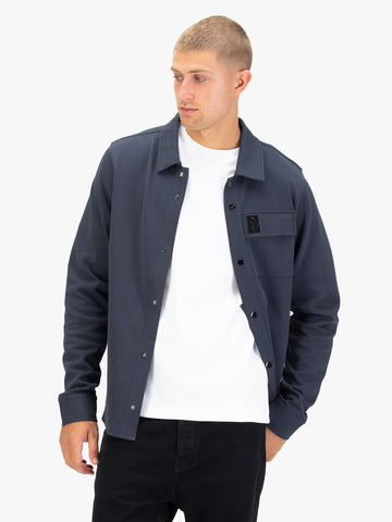 Men's grey shirt with button-up front.