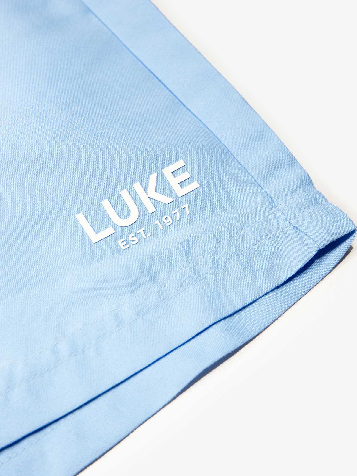 Men's blue-1 swim shorts with drawstring waistband, detail view 2