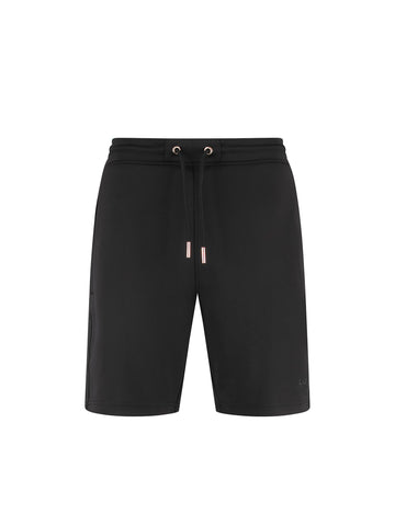 Men's black shorts with drawstring waistband.