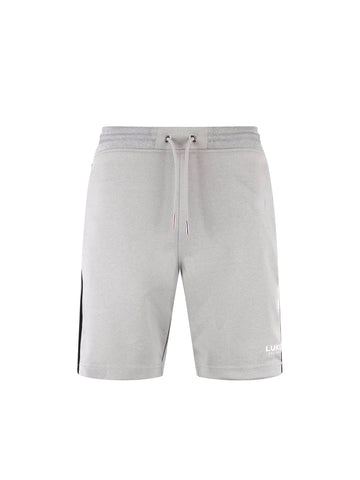 Men's grey shorts with drawstring waistband.