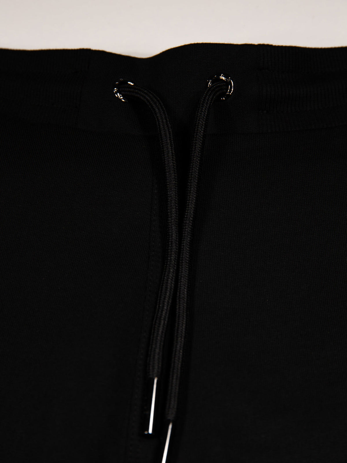 Men's black shorts with drawstring waistband.