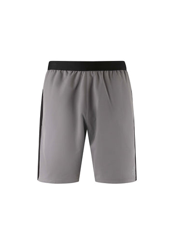 Men's grey shorts with drawstring waistband.
