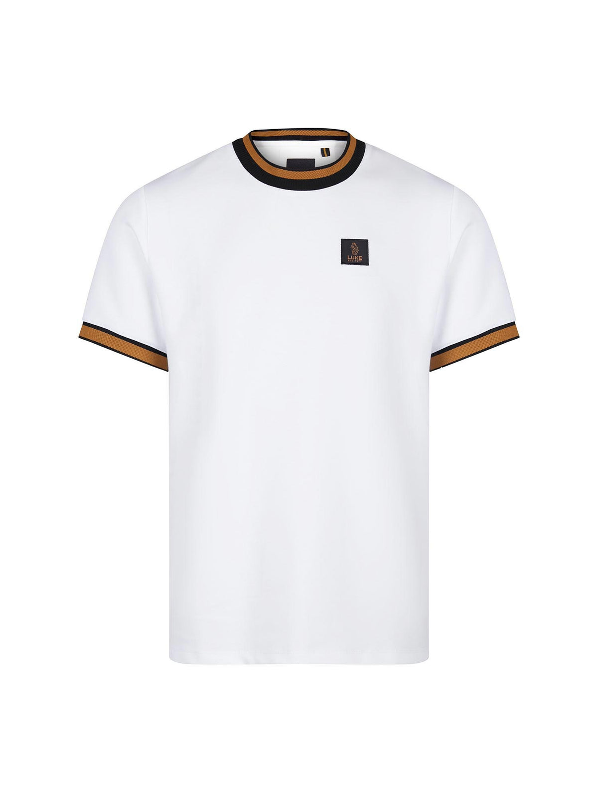 Coron Honeycomb Stripe Pique T-Shirt - White