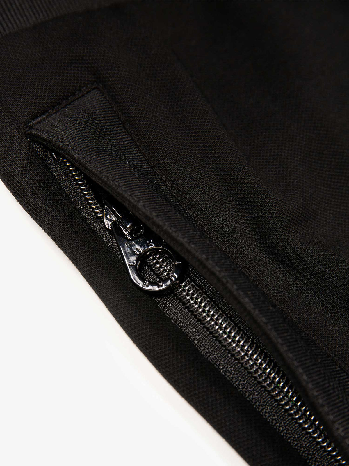 Men's black shorts with drawstring waistband, detail view 3