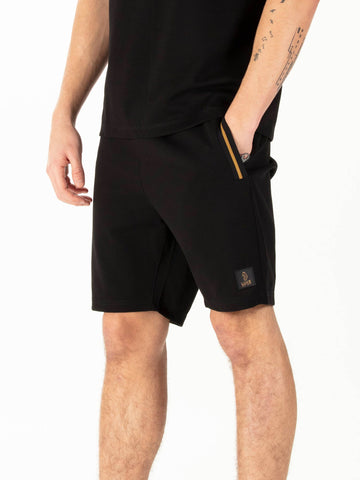 Men's black shorts with drawstring waistband.