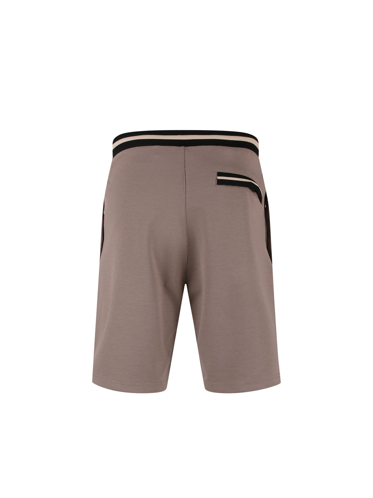 Men's brown shorts with drawstring waistband.