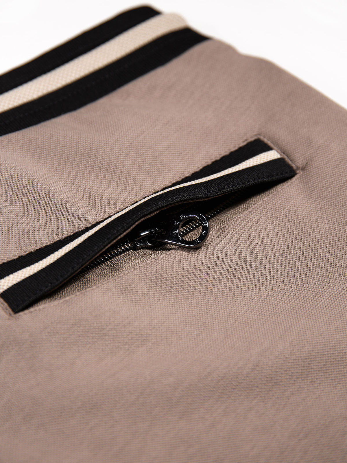 Men's brown shorts with drawstring waistband.